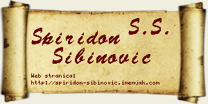Spiridon Sibinović vizit kartica